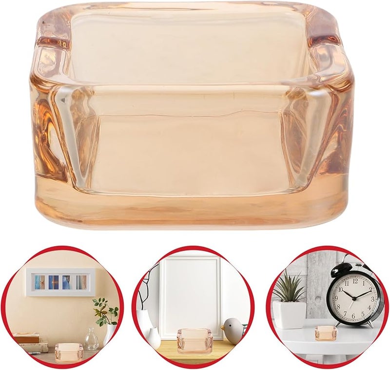 منفضة سجائر من الزجاج الكهرماني للسيارة والمنزل والمكتب للاستخدام الداخلي والخارجي بتصميم محمول - Image 5